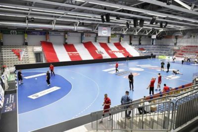 Handball Bundesliga Hamm Emsdetten Transparent Fanaktion