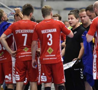 Handball Bundesliga ASV Hamm Lemgo Auszeit Michael Lerscht