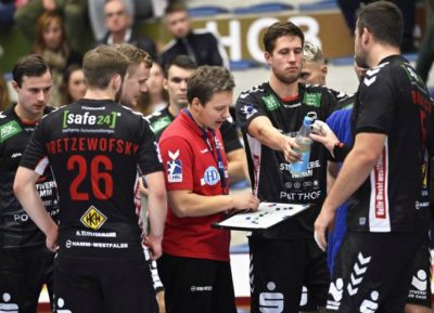 Handball Bundesliga ASV Hamm Grosswallstadt Auszeit ,Michael Lerscht